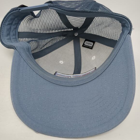 Patagonia P-6 Logo Snapback Trucker Hat Blue One Size Colorblock Mesh Back - Picture 7 of 9